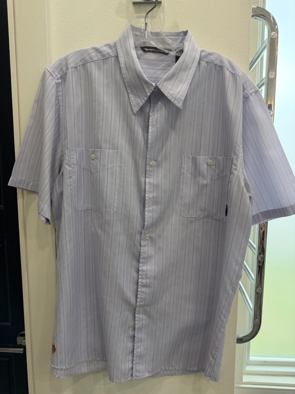 Element Men’s Light Lavender Stripe Short-Sleeve Button-Down Shirt